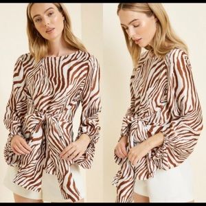 ♥️1 left ♥️Silky zebra blouse